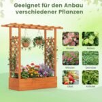Aukštas gėlynas su atraminėmis grotelėmis ir stogeliu (Oranžinė)