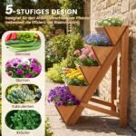 Aukštas medinis pakopinis augalų stovas (Oranžinė) – Paveikslėlis 5