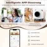 Automatinė savaime išsivalanti kačių kraiko dėžė su programėlės valdymu 80 L (Balta)