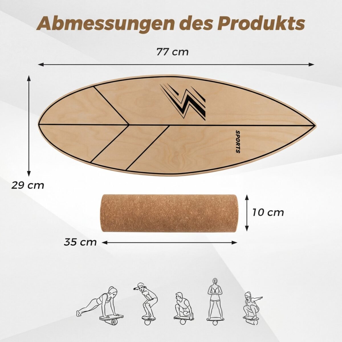 Balanso lenta iš 11 sluoksnių beržo medienos su stabilizuotu kamštiniu voleliu (Natūrali) – Paveikslėlis 2
