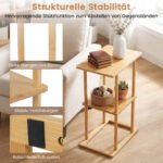 Bambukiniai šoniniai staliukai su lentynėlėmis (Natūrali) – Paveikslėlis 5