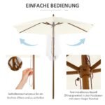 Bambukinis saulės skėtis, 250 cm skersmens, su virveliniu mechanizmu – Paveikslėlis 5
