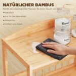 Bambukinis virtuvinis vežimėlis su ratukais ir 3 lentynomis – Paveikslėlis 6