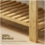 Bambuko batų suoliukas su sėdyne ir 2 atviromis lentynomis – Paveikslėlis 6