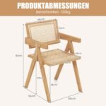 Bambuko ir dirbtinio ratano valgomojo kėdžių komplektas (2 vnt.) (Natūrali) – Paveikslėlis 4
