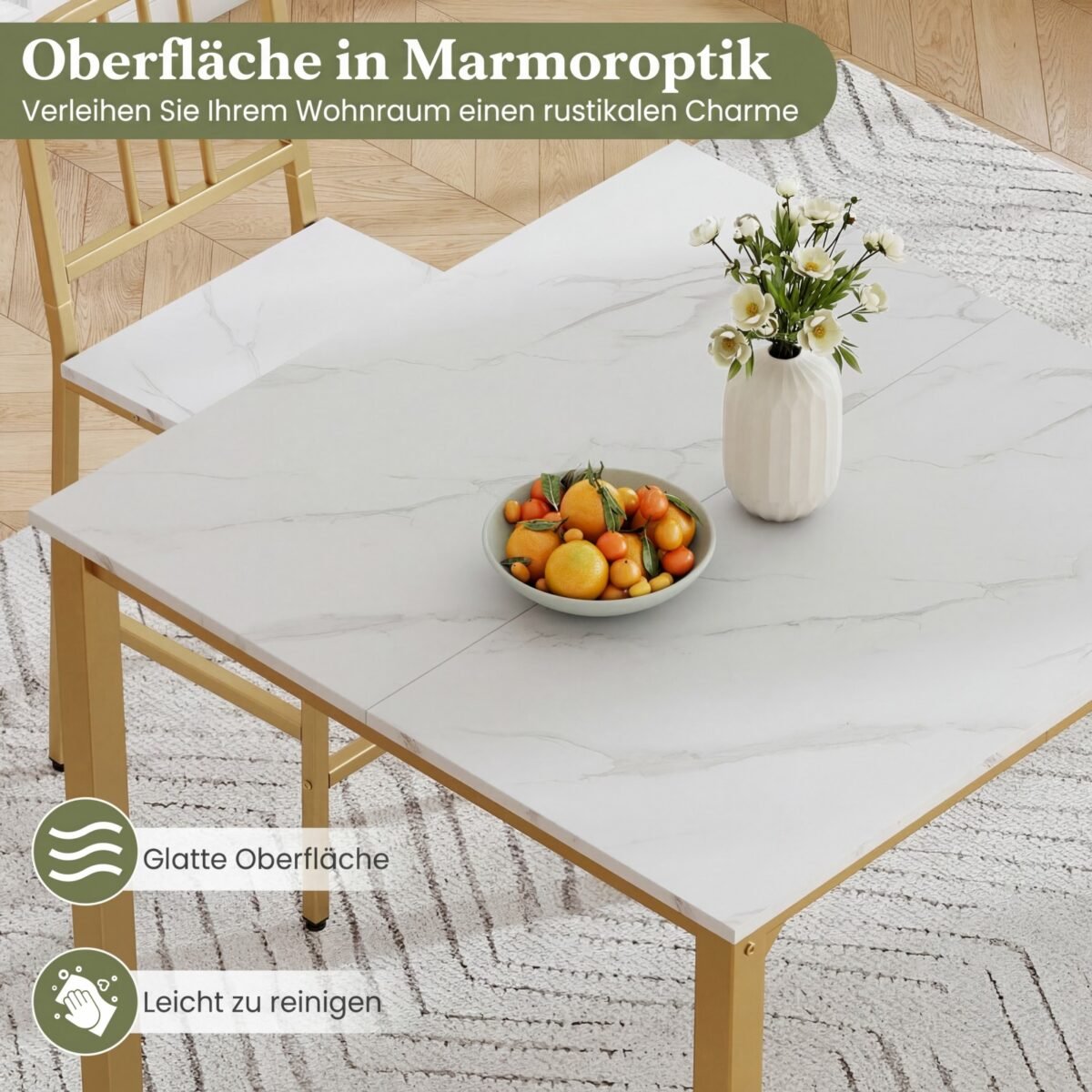 Baro stalas 4 asmenims su 4 kėdėmis (Balta) – Paveikslėlis 3