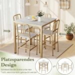 Baro stalas 4 asmenims su 4 kėdėmis (Balta) – Paveikslėlis 5