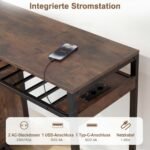 Baro stalas su RGB apšvietimu ir integruota įkrovimo stotele (Ruda) – Paveikslėlis 5