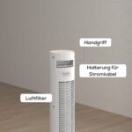 Bokštinis ventiliatorius su 70° osciliacija ir nuotolinio valdymo pulteliu – Paveikslėlis 8