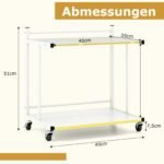 C formos mobilus staliukas su 2 atviromis lentynomis (Balta) – Paveikslėlis 2