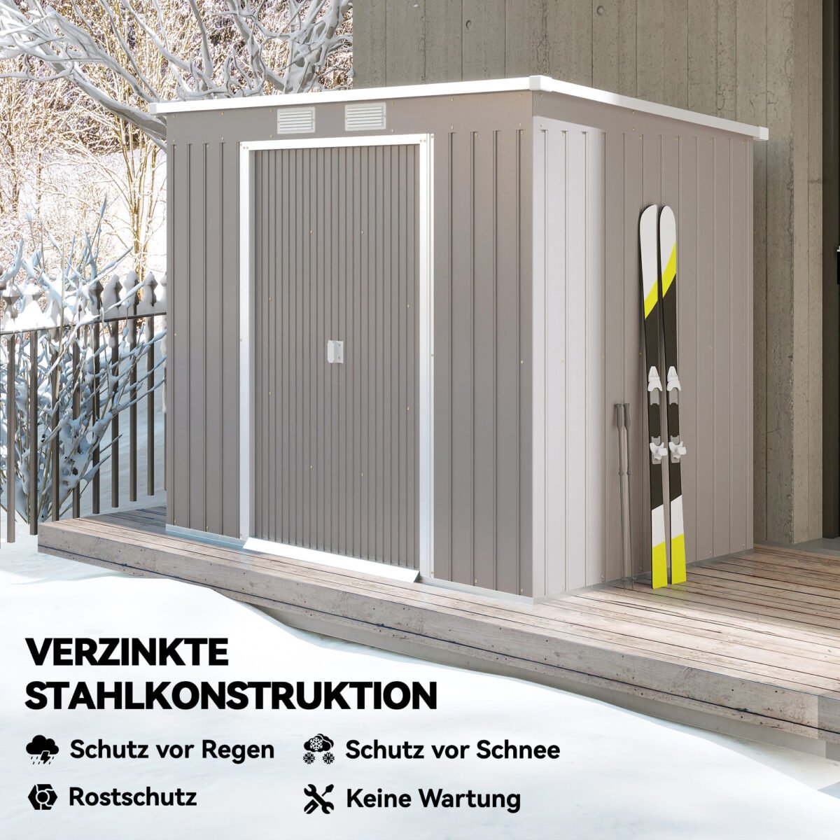 Cinkuoto plieno įrankių pašiūrė su ventiliacijos langais – Paveikslėlis 4