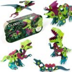 Clixo Dino tematikos magnetinių kaladėlių rinkinys