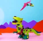 Clixo Dino tematikos magnetinių kaladėlių rinkinys, 36 elementų – Paveikslėlis 3