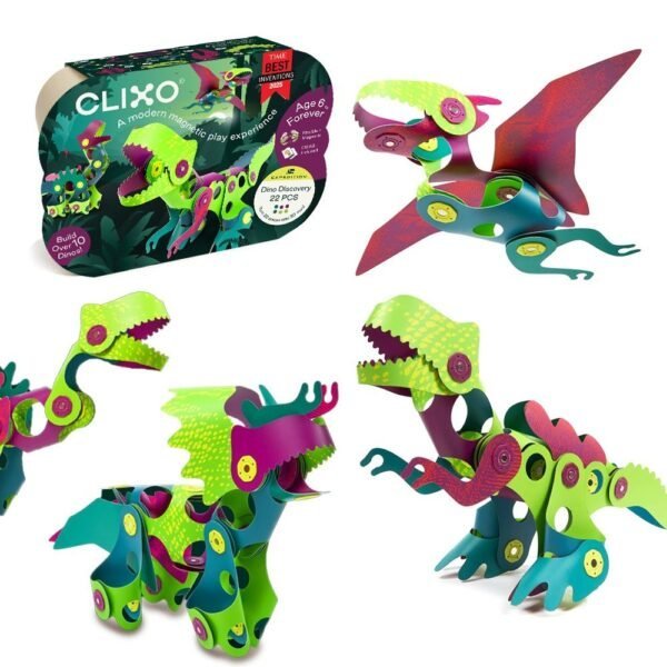 Clixo Dinozaurų magnetinių elementų rinkinys