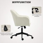 Darbo kėdė su minkštu flanelinio audinio apmušalu ir lenkta ergonomine atrama – Paveikslėlis 6