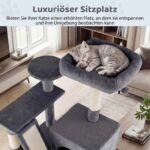 Daugiaaukštis kačių draskyklės medis su guoliu hamaku ir apžvalgos aikštele (Tamsiai pilka) – Paveikslėlis 3