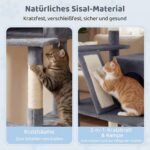 Daugiaaukštis kačių draskyklės medis su guoliu hamaku ir apžvalgos aikštele (Tamsiai pilka) – Paveikslėlis 5