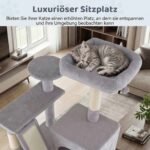 Daugiaaukštis kačių medelis su sizalio draskyklėmis 158 cm (Šviesiai pilka) – Paveikslėlis 3