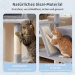 Daugiaaukštis kačių medelis su sizalio draskyklėmis 158 cm (Šviesiai pilka) – Paveikslėlis 5