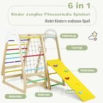 Medinė vidaus žaidimų aikštelė su čiuožykla ir laipiojimo elementais (Natūrali) – Paveikslėlis 4