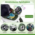 Daugiafunkcinė 7-in-1 kūdikio vaikštynė su stogeliu ir reguliuojamu aukščiu (Žalia) – Paveikslėlis 5