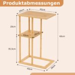 Daugiafunkcinis bambukinis šoninis staliukas (2 dalių rinkinys) (Natūrali) – Paveikslėlis 2