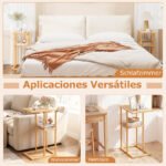 Daugiafunkcinis bambukinis šoninis staliukas (2 dalių rinkinys) (Natūrali) – Paveikslėlis 3