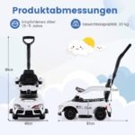 Paspiriama mašinėlė-stumdukas su stūmimo rankena 3-in-1 (Balta) – Paveikslėlis 2