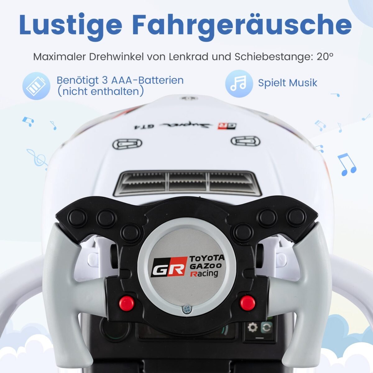 Paspiriama mašinėlė-stumdukas su stūmimo rankena 3-in-1 (Balta) – Paveikslėlis 5