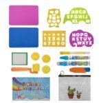 Didelis dvipusis edukacinis vandens piešimo kilimėlis su gyvūnais – Paveikslėlis 3