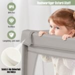 Didelis kūdikių maniežas su 50 kamuoliukų ir kvėpuojančiu tinkleliu (Pilka) – Paveikslėlis 5