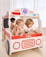 Didelis medinis greitosios pagalbos automobilio rinkinys su 25 priedais