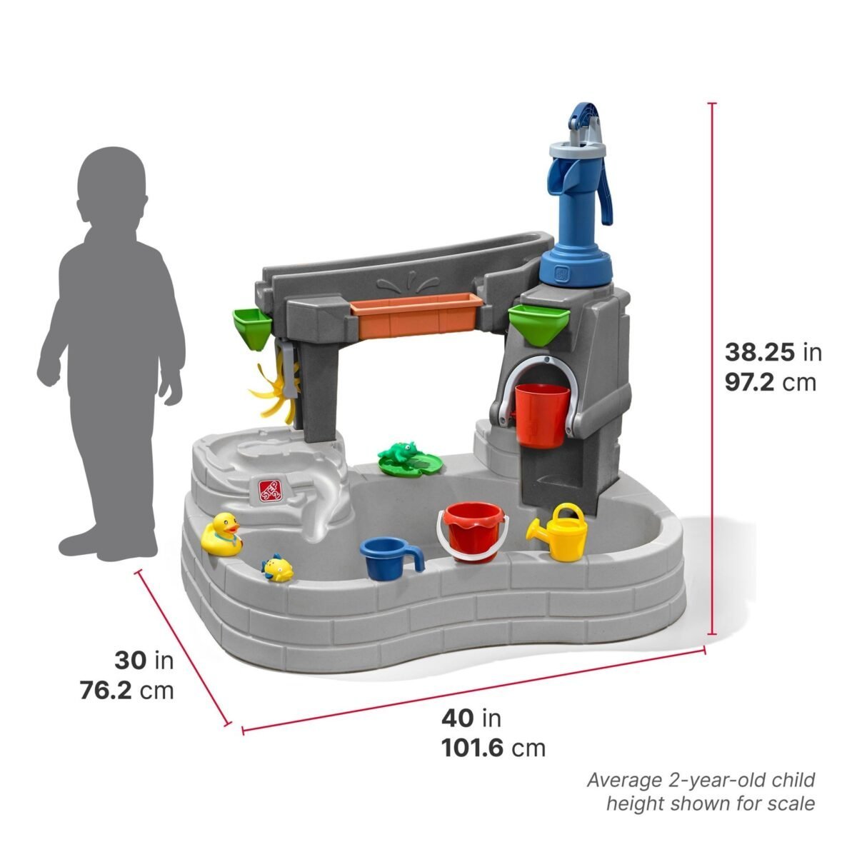 Didelis vandens žaidimų staliukas su kaskadomis, pompa ir priedais – Paveikslėlis 6