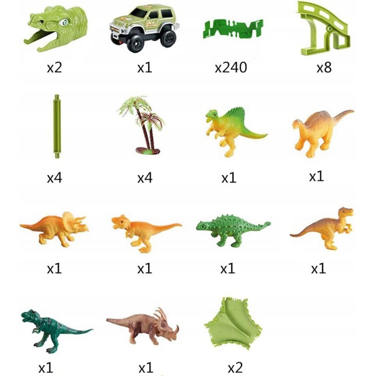 Dinozaurų automobilių trasos rinkinys su mašinėle, 240 dalių – Paveikslėlis 7