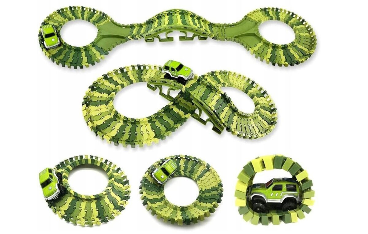 Dinozaurų automobilių trasos rinkinys su mašinėle, 240 dalių – Paveikslėlis 8