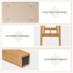 Dirbtinės odos apmušalais dengtas bambuko suoliukas su pamušalu 100 cm (Natūrali) – Paveikslėlis 5