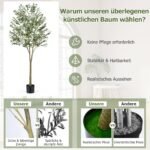 Dirbtinis alyvmedis su plastikiniu vazonu 180 cm aukščio (Žalia) – Paveikslėlis 5