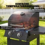 Dujinė kepsninė su 2 degikliais ir sulankstomais šoniniais staliukais – Paveikslėlis 5