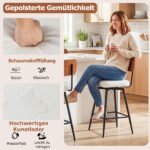 Dvi pasukamos baro kėdės su paminkštintu atlošu (Balta) – Paveikslėlis 5