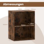 Dviaukštė medinė atvira lentyna su reguliuojamais skyriais (Rusvai ruda) – Paveikslėlis 2