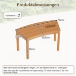 Dvidalis lenktas medinis suoliukas be atlošo (Natūrali) – Paveikslėlis 2