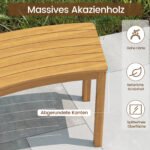 Dvidalis lenktas medinis suoliukas be atlošo (Natūrali) – Paveikslėlis 3