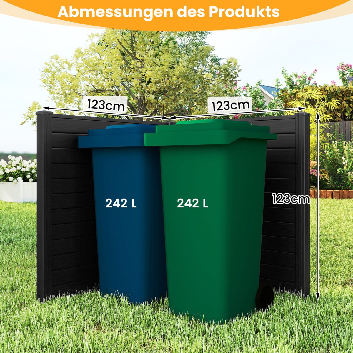 Dviejų panelių privatumo tvora su cinkuoto metalo įkasamais kuolais (Juoda) – Paveikslėlis 2