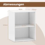 Dviejų aukštų atvira medienos plokščių lentyna (Balta) – Paveikslėlis 3