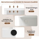 Dviejų aukštų atvira medienos plokščių lentyna (Balta) – Paveikslėlis 4