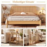 Dviejų dalių bambukiniai stačiakampiai staliukai su dviem lentynomis (Natūrali) – Paveikslėlis 3