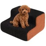 Dviejų pakopų gyvūnų putų rampa su neslystančiu paviršiumi (Ruda + Juoda)