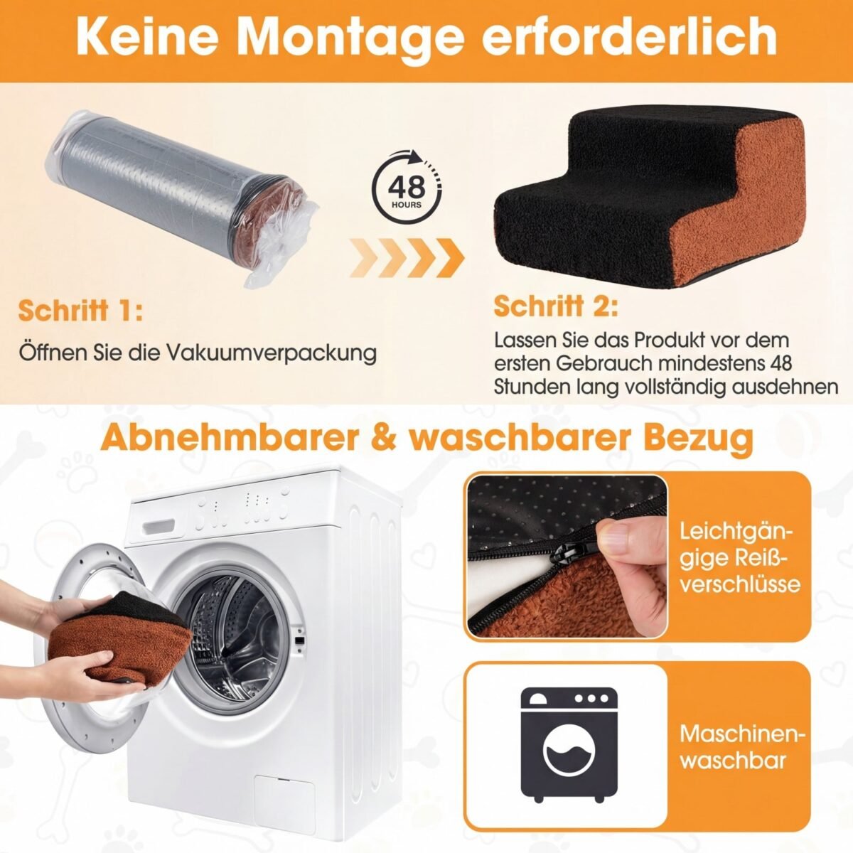 Dviejų pakopų gyvūnų putų rampa su neslystančiu paviršiumi (Ruda + Juoda) – Paveikslėlis 3