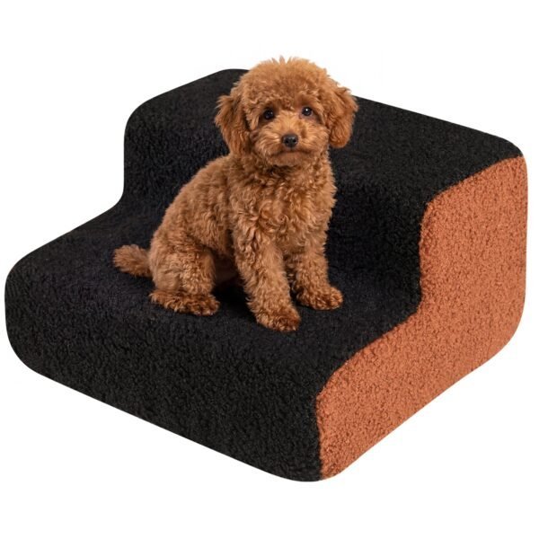 Dviejų pakopų gyvūnų putų rampa su neslystančiu paviršiumi (Ruda + Juoda)