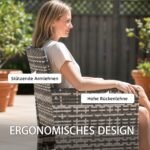 Dviejų poliratano sodo krėslų komplektas su nuimamomis pagalvėlėmis ir plieniniu rėmu